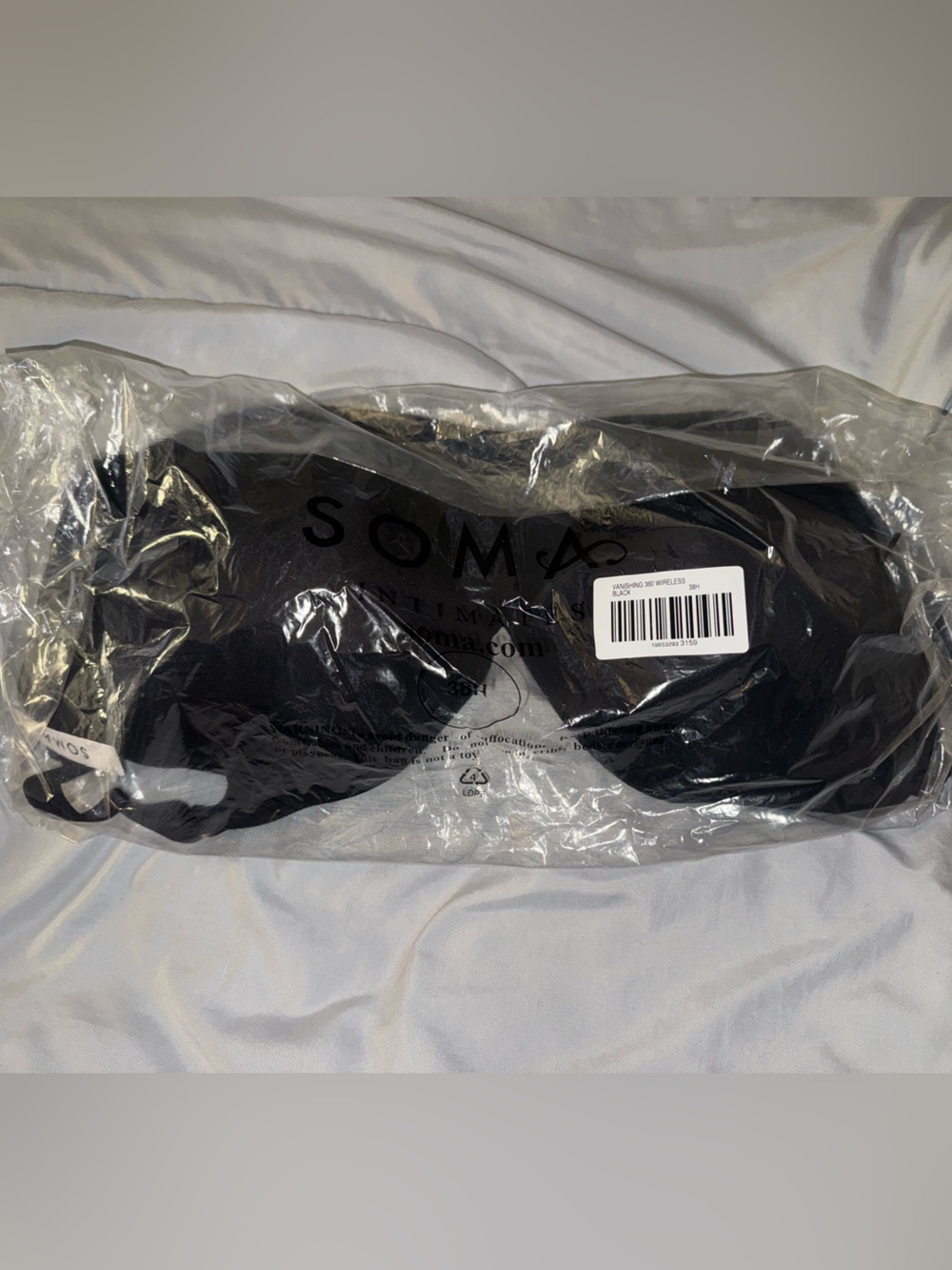 Soma Black Women's Bra 38 H